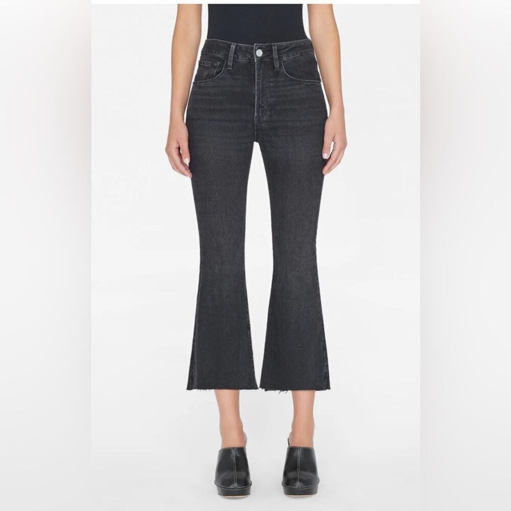 Frame le crop mini boot black jeans